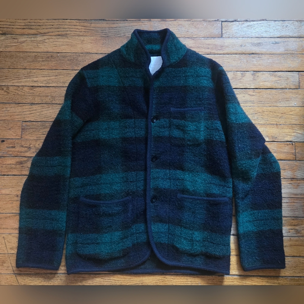 White Mountaineering AW12 M/1 Black Watch Wool Check Piped Label Jacket